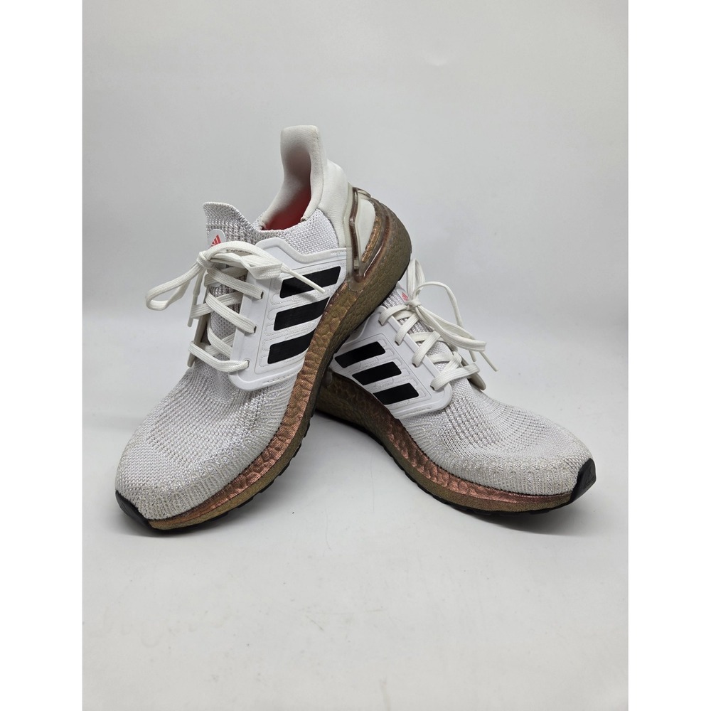 Adidas Ultraboost 20 W Metallic White Black Pink EG9780 Size Wm. 7.5 Iridescent